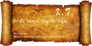 Krénusz Terézia névjegykártya