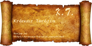 Krénusz Terézia névjegykártya